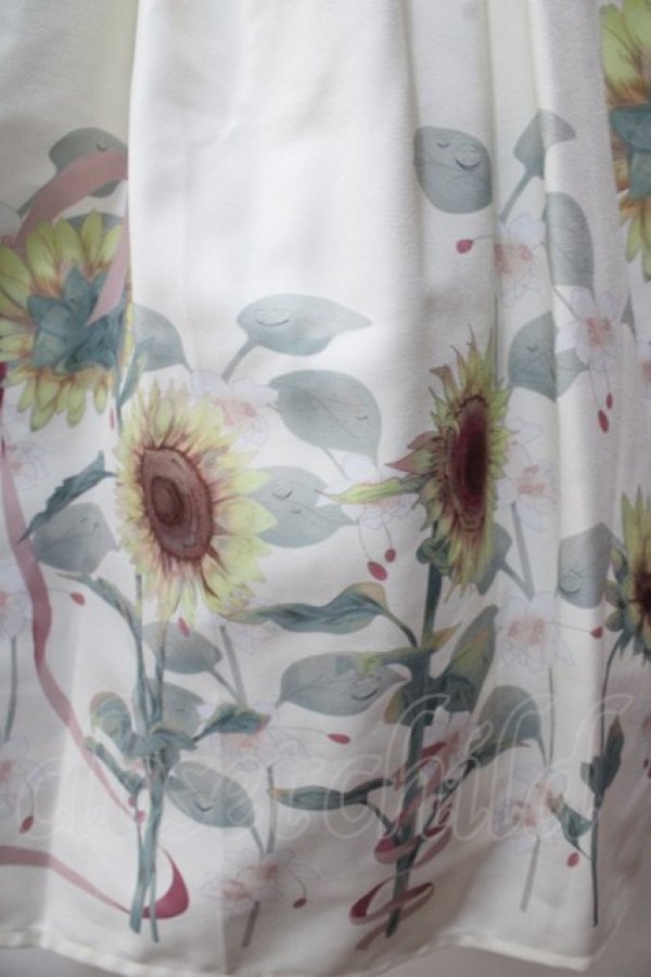 画像3: 姫酪可可 / 向日葵柄ジャンパースカート  生成り Y-25-08-17-102-LO-OP-AS-ZT405 (3)