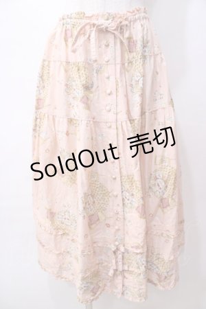 画像: PINK HOUSE / 卓上のお茶会のスカート  ピンク Y-25-08-17-111-LO-SK-SZ-ZY