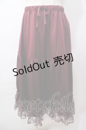 画像: axes femme kawaii / レースフリルペチスカート M ワイン Y-25-08-17-114-AX-SK-IG-ZI