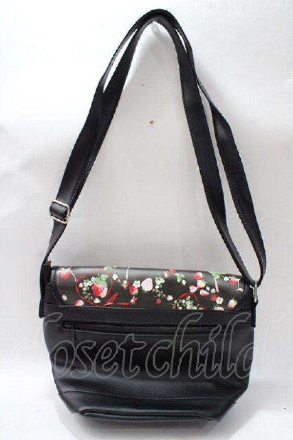 画像2: PINK HOUSE / メリーストロベリー柄ショルダーバッグ  黒 Y-25-08-17-038-LO-BG-SZ-ZT500 (2)