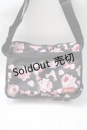 画像: PINK HOUSE / ローズ柄ショルダーバッグ  黒 Y-25-08-17-039-LO-BG-SZ-ZT500