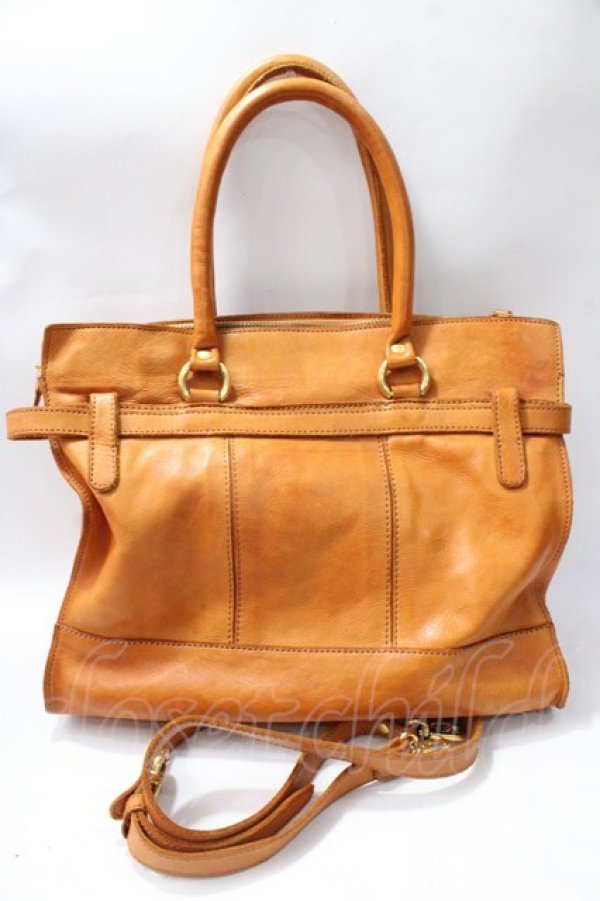 画像2: Franche Lippee / かっちりバッグ  キャメル Y-25-08-17-043-LO-BG-SZ-ZY (2)