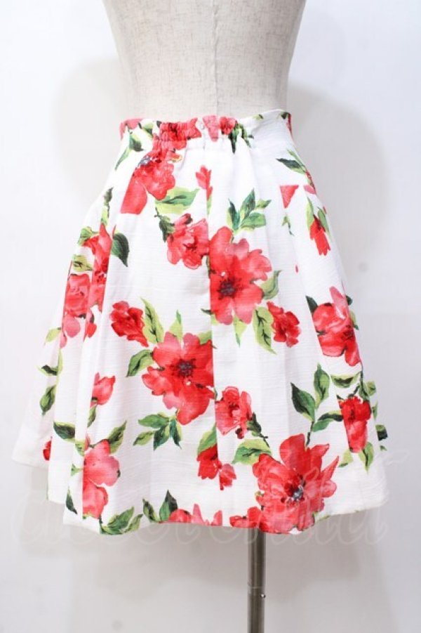 画像3: LIZ LISA / ぼかし花柄スカート 0 白×赤 Y-25-08-18-026-LO-SK-SZ-ZI (3)