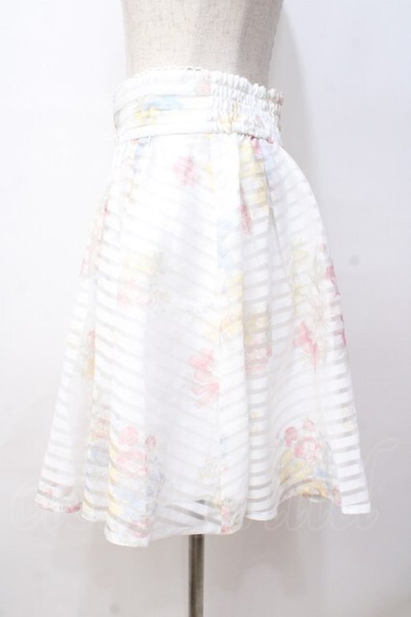 画像2: LIZ LISA / 花プリントシアースカート 0 白 Y-25-08-18-029-LO-SK-SZ-ZI (2)
