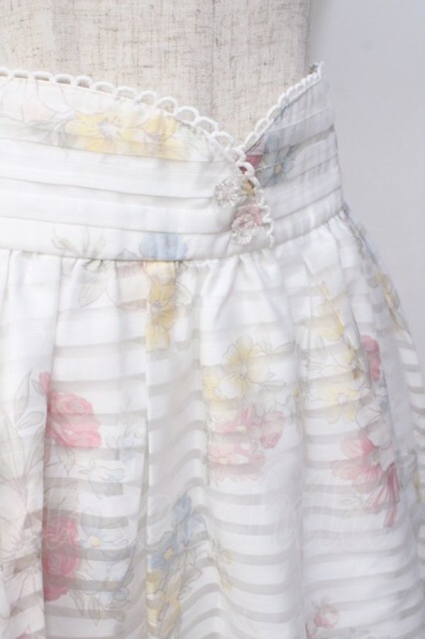画像4: LIZ LISA / 花プリントシアースカート 0 白 Y-25-08-18-029-LO-SK-SZ-ZI (4)