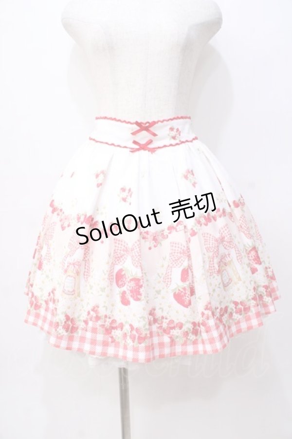 画像1: LIZ LISA / ストロベリージャムスカート 0 白 Y-25-08-18-032-LO-SK-SZ-ZI (1)