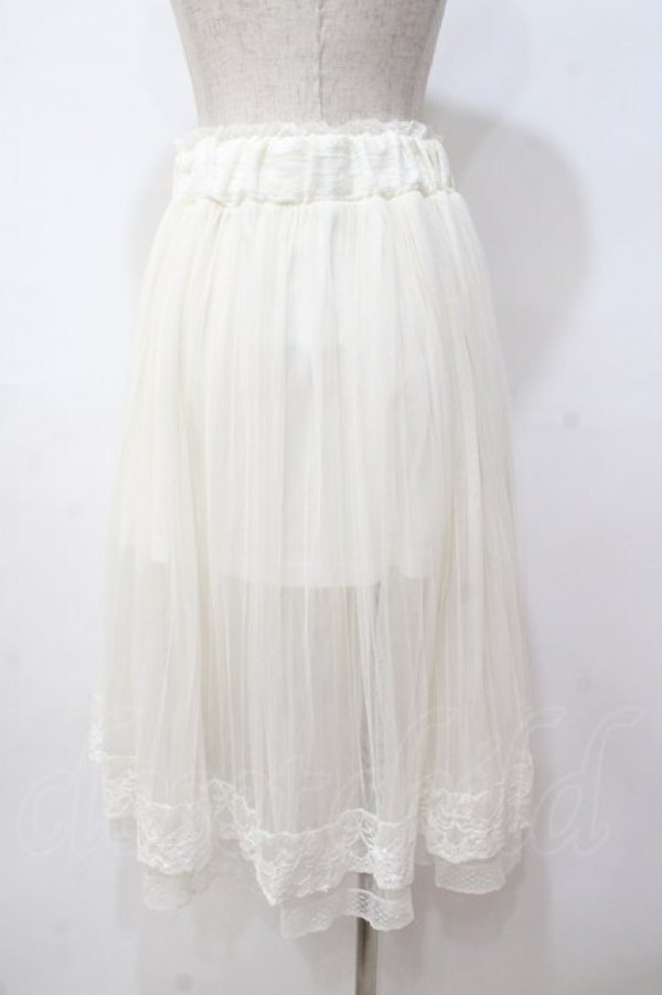 画像3: LIZ LISA / フィッシュテールチュールスカート 0 アイボリー Y-25-08-18-033-LO-SK-SZ-ZI (3)