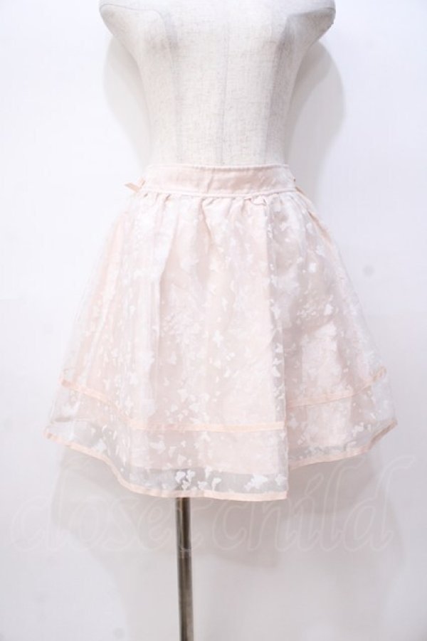 画像1: LIZ LISA / バタフライ柄フロッキースカート 0 ピンク Y-25-08-18-036-LO-SK-SZ-ZI (1)