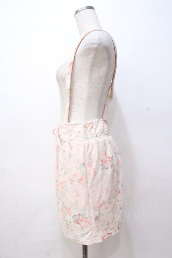 画像2: LIZ LISA / ローズ柄吊りスカート 0 ピンク Y-25-08-18-037-LO-SK-SZ-ZT041 (2)