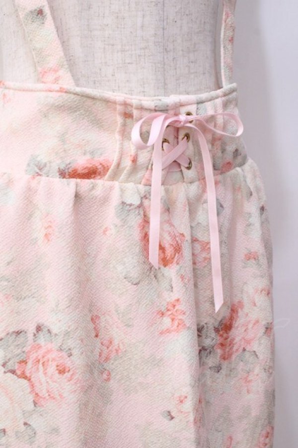 画像4: LIZ LISA / ローズ柄吊りスカート 0 ピンク Y-25-08-18-037-LO-SK-SZ-ZT041 (4)