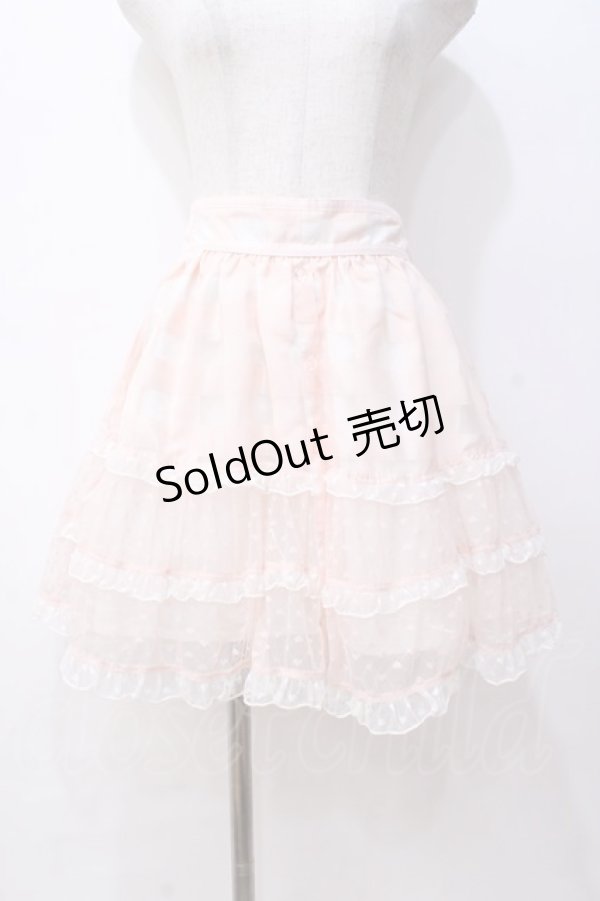 画像1: LIZ LISA / シアーギンガムハートスカート 0 ピンク Y-25-08-18-045-LO-SK-SZ-ZI (1)