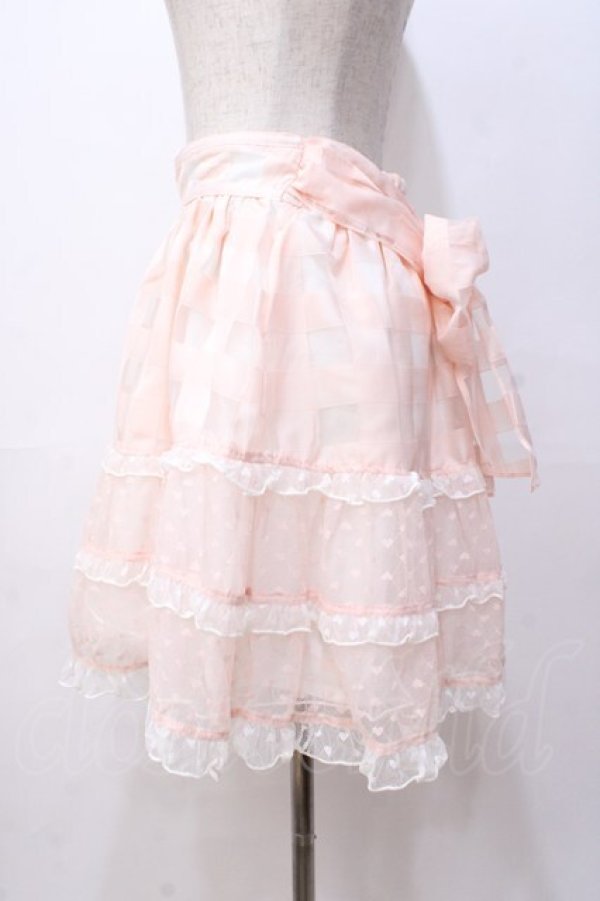 画像2: LIZ LISA / シアーギンガムハートスカート 0 ピンク Y-25-08-18-045-LO-SK-SZ-ZI (2)