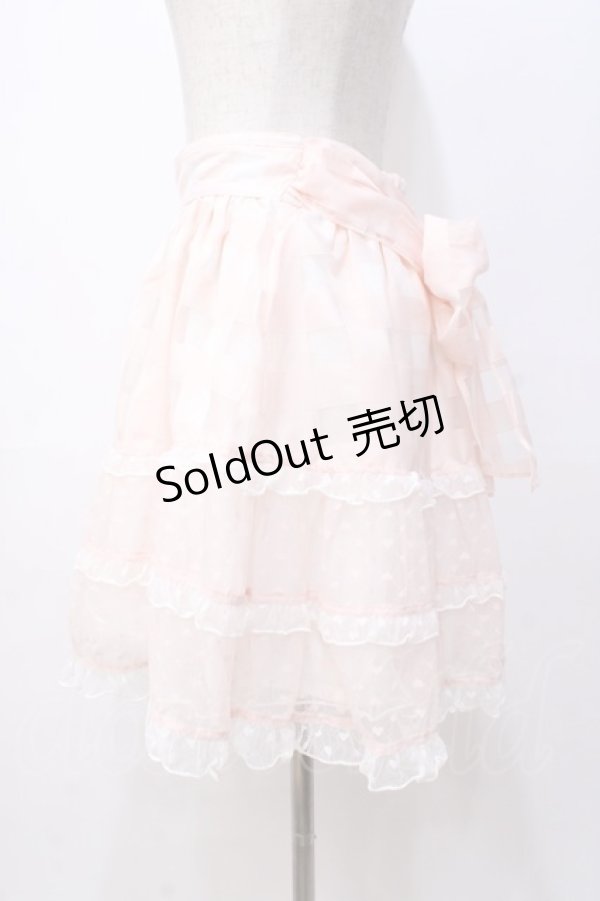 画像2: LIZ LISA / シアーギンガムハートスカート 0 ピンク Y-25-08-18-045-LO-SK-SZ-ZI (2)