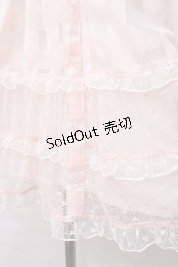 画像4: LIZ LISA / シアーギンガムハートスカート 0 ピンク Y-25-08-18-045-LO-SK-SZ-ZI (4)