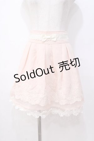 画像: LIZ LISA / カットワークレーススカート 0 ピンク Y-25-08-18-048-LO-SK-SZ-ZT063