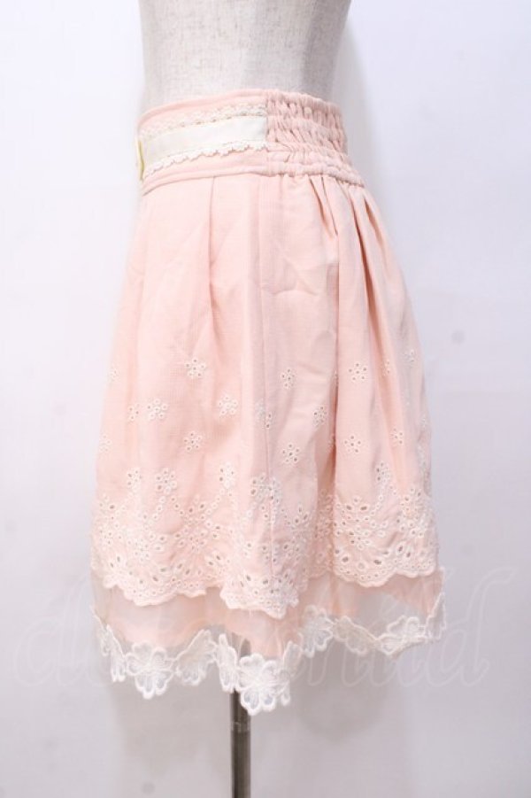 画像2: LIZ LISA / カットワークレーススカート 0 ピンク Y-25-08-18-048-LO-SK-SZ-ZT063 (2)