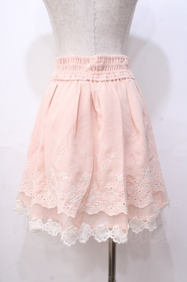 画像3: LIZ LISA / カットワークレーススカート 0 ピンク Y-25-08-18-048-LO-SK-SZ-ZT063 (3)