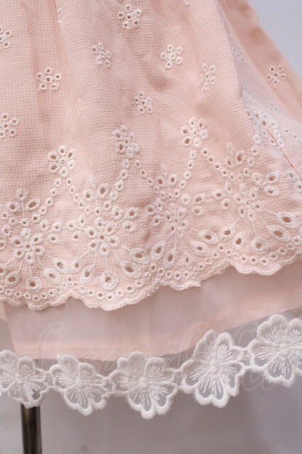 画像4: LIZ LISA / カットワークレーススカート 0 ピンク Y-25-08-18-048-LO-SK-SZ-ZT063 (4)