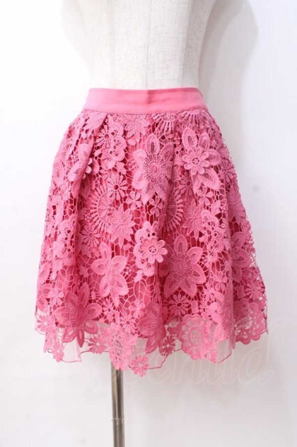 画像1: LIZ LISA / モチーフ付き花レーススカート 0 ピンク Y-25-08-18-053-LO-SK-SZ-ZT041 (1)