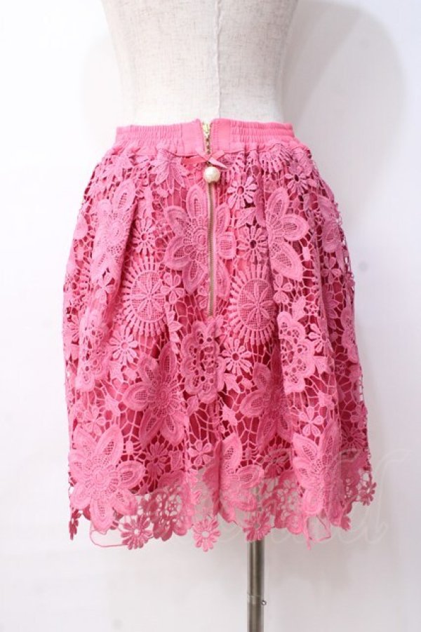 画像3: LIZ LISA / モチーフ付き花レーススカート 0 ピンク Y-25-08-18-053-LO-SK-SZ-ZT041 (3)