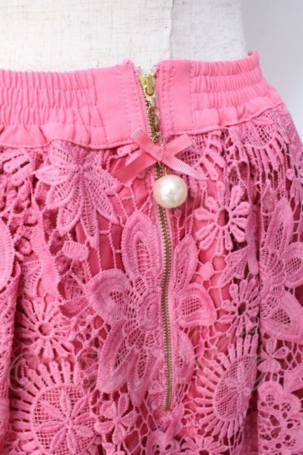 画像4: LIZ LISA / モチーフ付き花レーススカート 0 ピンク Y-25-08-18-053-LO-SK-SZ-ZT041 (4)