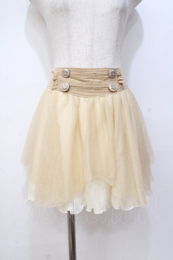 画像1: LIZ LISA / ラメチュールミニスカート 0 ベージュ Y-25-08-18-054-LO-SK-SZ-ZI (1)