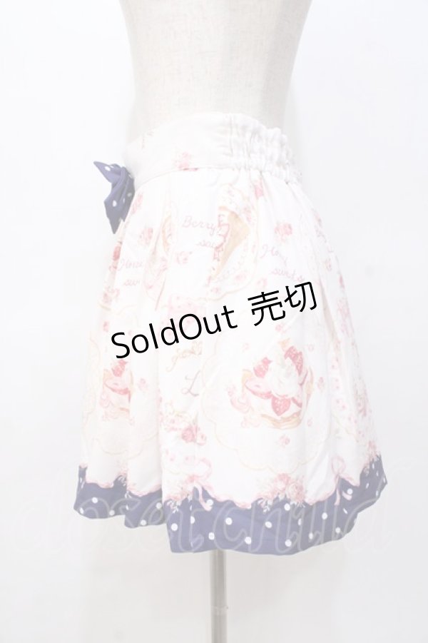 画像2: LIZ LISA / スウィートプレート柄スカパン 0 オフ×紺 Y-25-08-18-072-LO-PA-SZ-ZI (2)