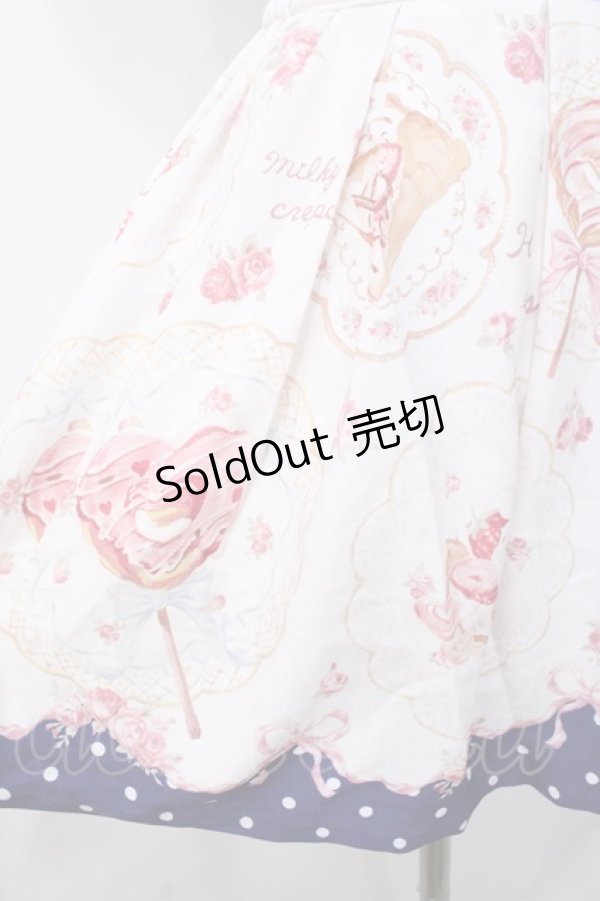 画像4: LIZ LISA / スウィートプレート柄スカパン 0 オフ×紺 Y-25-08-18-072-LO-PA-SZ-ZI (4)