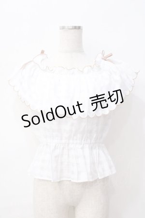 画像: LIZ LISA / シアーチェックスカラップトップス 0 白 Y-25-08-18-002-LO-TO-SZ-ZH