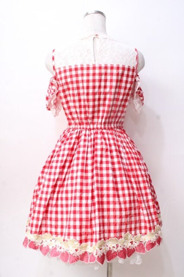 画像3: LIZ LISA / ギンガムいちごワンピース 0 アカ Y-25-08-18-011-LO-OP-SZ-ZT005 (3)