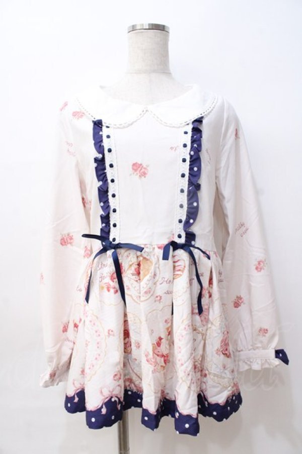 画像1: LIZ LISA / スウィートプレートAライントップス 0 オフ×紺 Y-25-08-18-015-LO-TO-SZ-ZI (1)