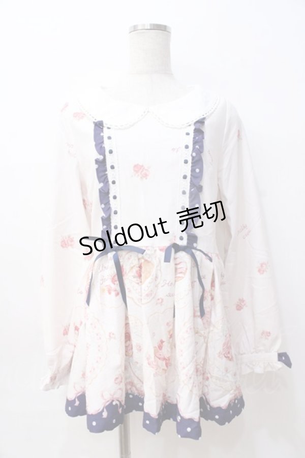 画像1: LIZ LISA / スウィートプレートAライントップス 0 オフ×紺 Y-25-08-18-015-LO-TO-SZ-ZI (1)