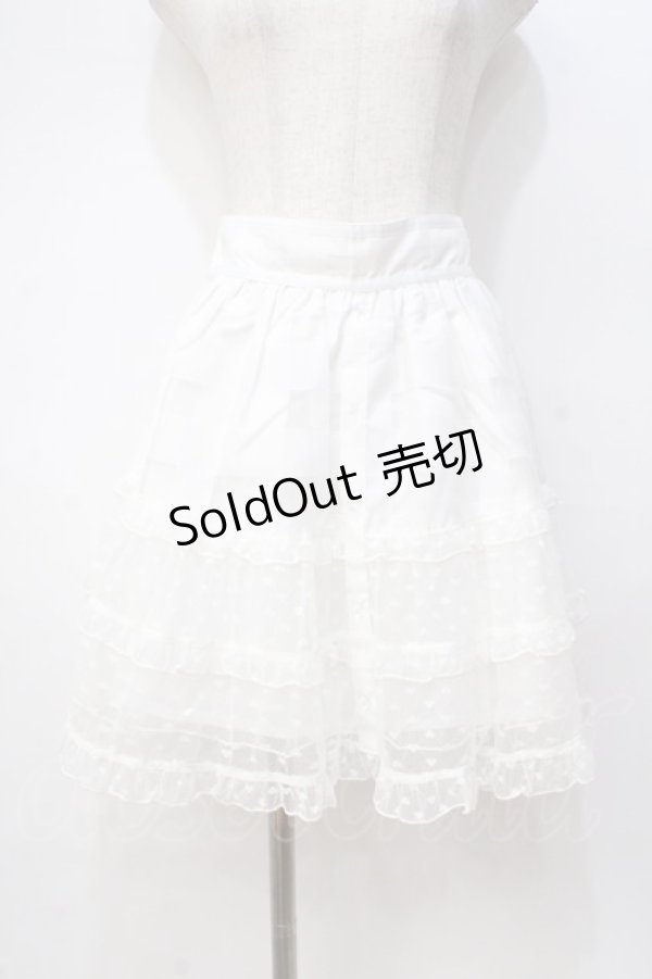 画像1: LIZ LISA / シアーギンガムハートスカート 0 白 Y-25-08-18-019-LO-SK-SZ-ZI (1)