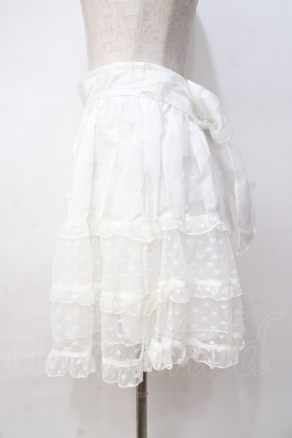 画像2: LIZ LISA / シアーギンガムハートスカート 0 白 Y-25-08-18-019-LO-SK-SZ-ZI (2)