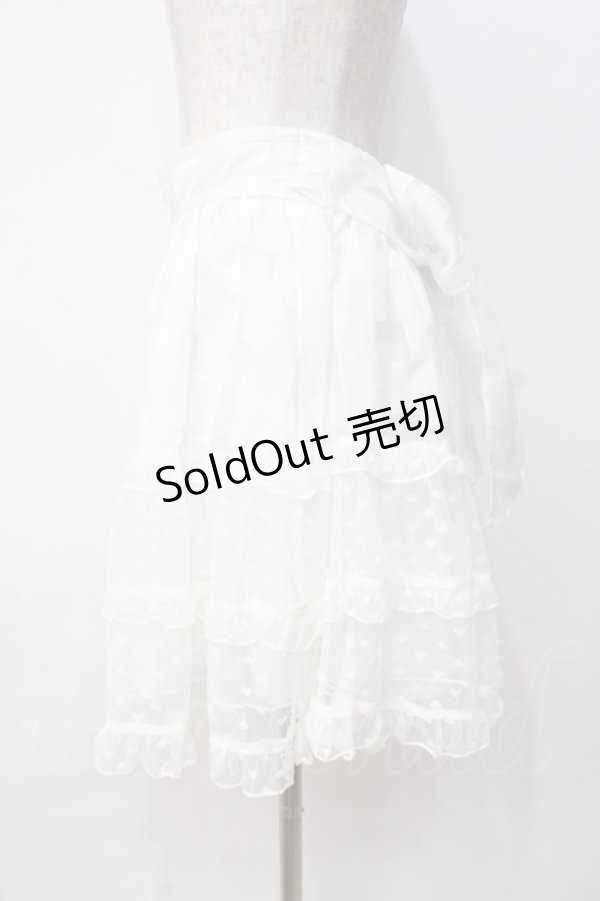 画像2: LIZ LISA / シアーギンガムハートスカート 0 白 Y-25-08-18-019-LO-SK-SZ-ZI (2)