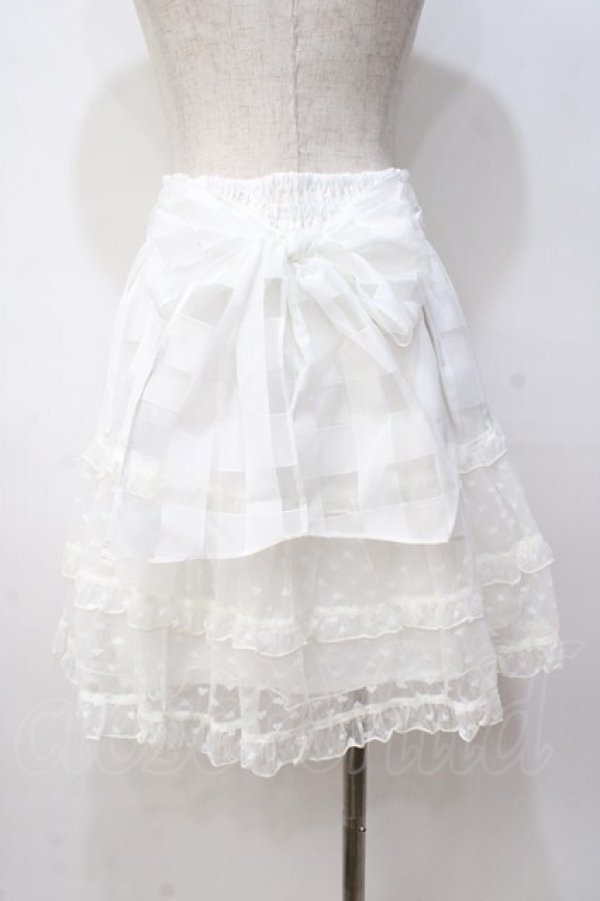 画像3: LIZ LISA / シアーギンガムハートスカート 0 白 Y-25-08-18-019-LO-SK-SZ-ZI (3)