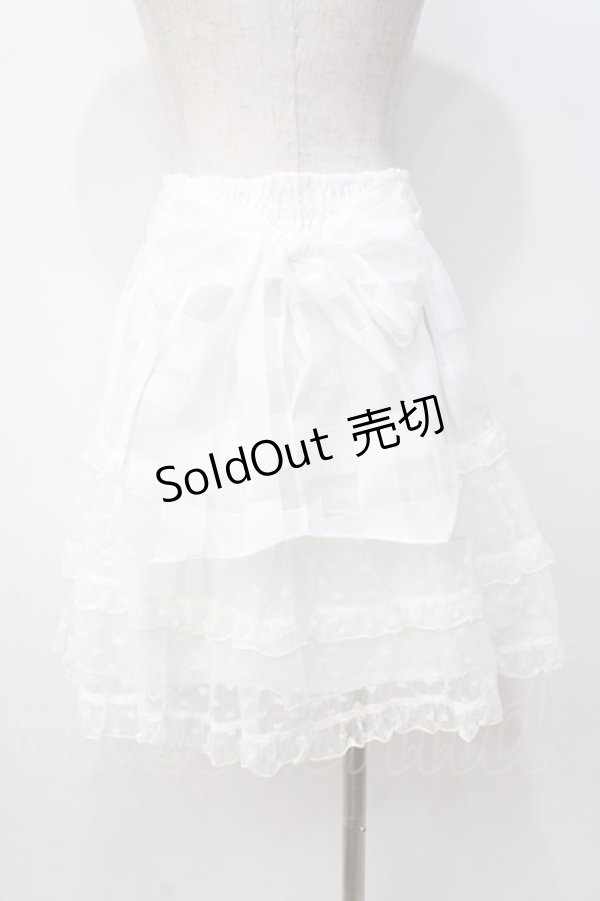 画像3: LIZ LISA / シアーギンガムハートスカート 0 白 Y-25-08-18-019-LO-SK-SZ-ZI (3)