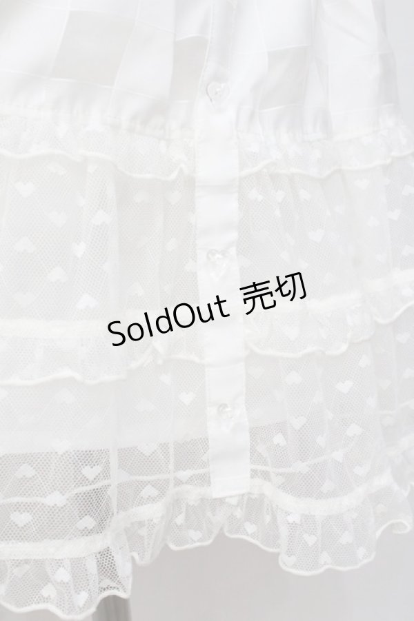 画像4: LIZ LISA / シアーギンガムハートスカート 0 白 Y-25-08-18-019-LO-SK-SZ-ZI (4)