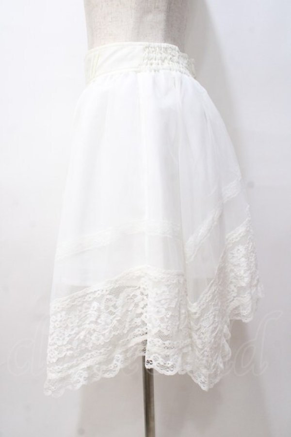 画像2: LIZ LISA / レースイレヘムスカート 0 白 Y-25-08-18-021-LO-SK-SZ-ZT052 (2)