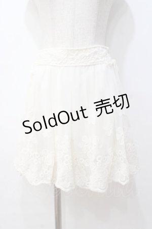 画像: LIZ LISA / お花刺繍レースチュールスカート 0 アイボリー Y-25-08-18-022-LO-SK-SZ-ZH