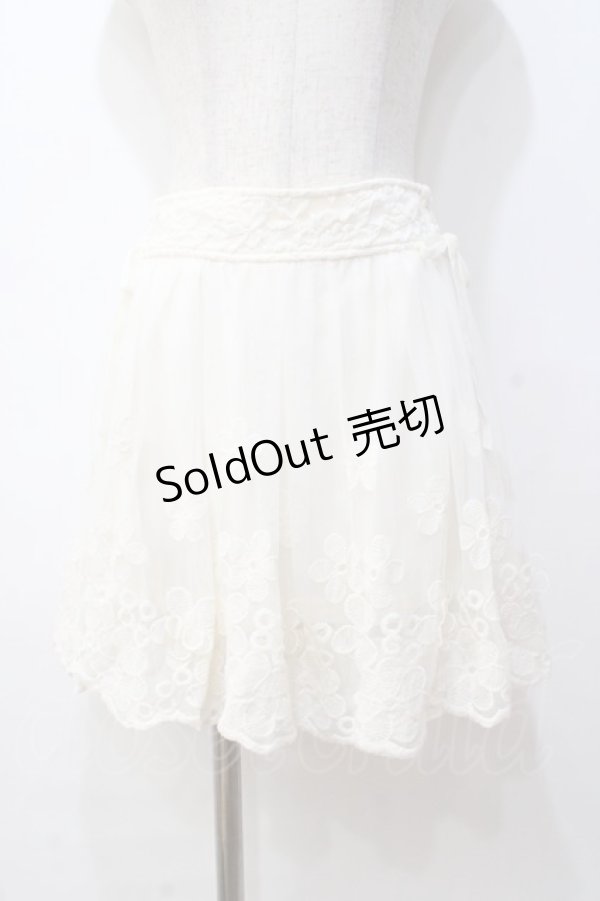 画像1: LIZ LISA / お花刺繍レースチュールスカート 0 アイボリー Y-25-08-18-022-LO-SK-SZ-ZH (1)