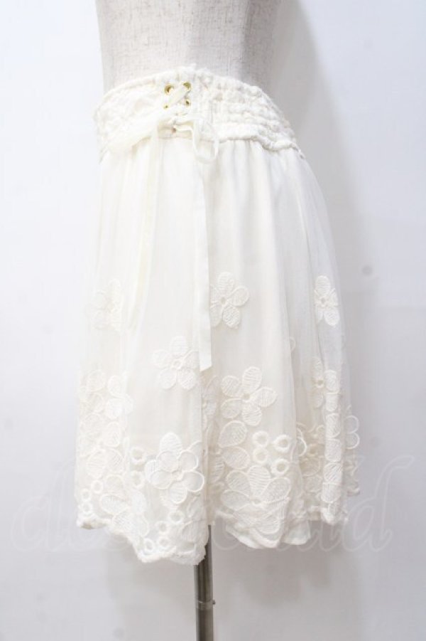 画像2: LIZ LISA / お花刺繍レースチュールスカート 0 アイボリー Y-25-08-18-022-LO-SK-SZ-ZH (2)