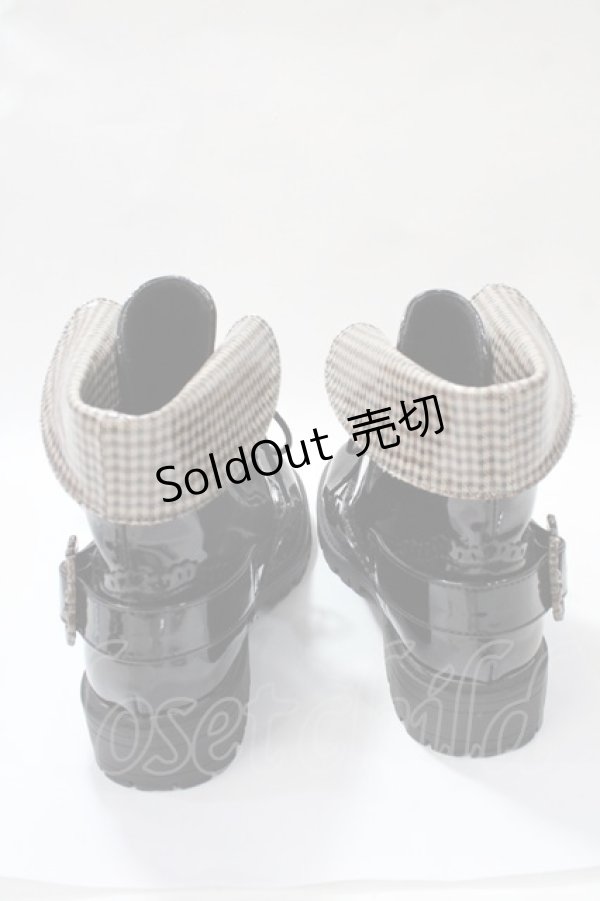 画像3: axes femme / バックル使いレインブーツ M 黒 Y-25-08-19-038-AX-SH-SZ-ZY (3)