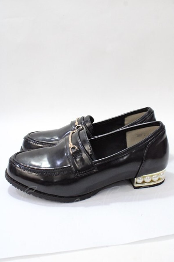 画像2: axes femme / パールヒールローファー M 黒 Y-25-08-19-040-AX-SH-SZ-ZT501 (2)