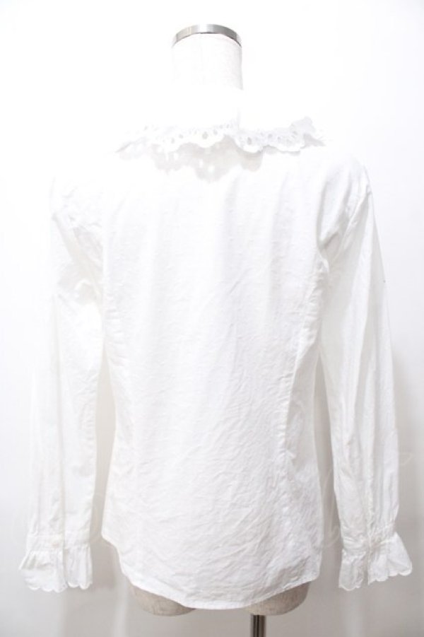 画像2: Leur Getter / コットンボイルボウタイ付ブラウス  白 Y-25-08-19-046-LU-BL-SZ-ZY (2)