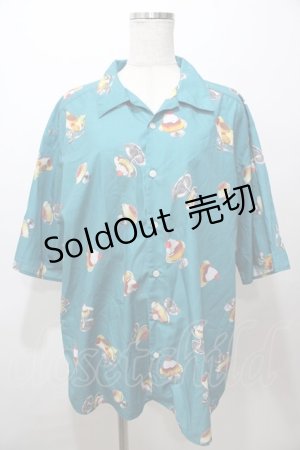 画像: AXES-X / レトロプリンPT半袖シャツ XL グリーン Y-25-08-19-052-AX-BL-SZ-ZY