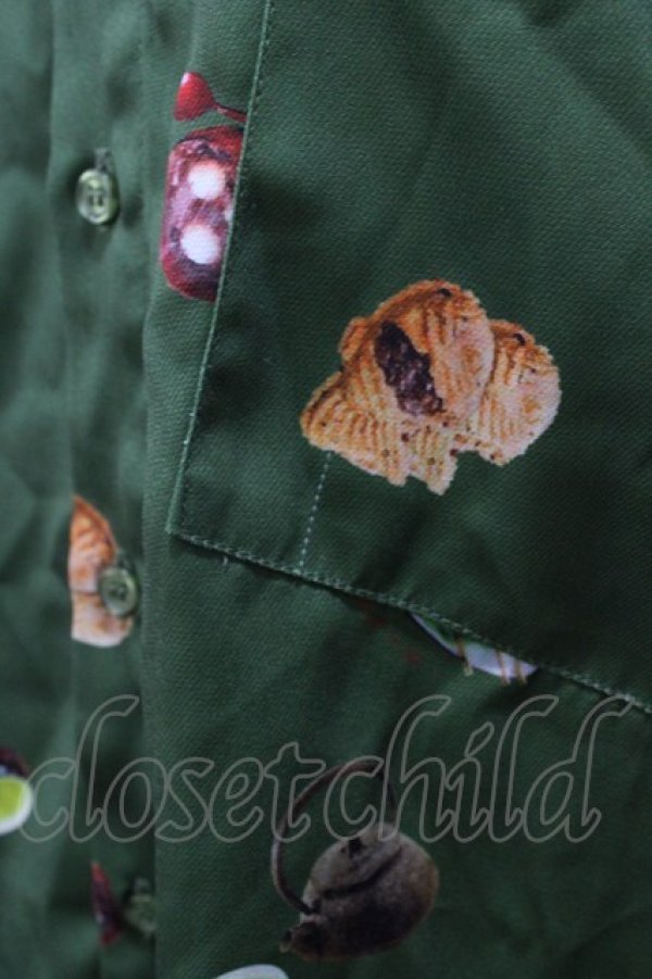 画像3: AXES-X / 和菓子プリント長袖シャツ XL グリーン Y-25-08-19-055-AX-BL-SZ-ZI (3)