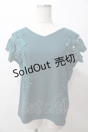画像: axes femme / レース袖カットT M グリーン Y-25-08-19-059-AX-TO-SZ-ZT196
