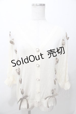 画像: axes femme / レースアップサマーニットカーディガン M 生成り Y-25-08-19-060-AX-TO-SZ-ZY