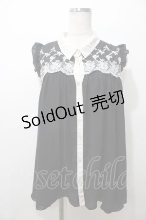 画像: axes femme / 切り替えノースリトップス M 黒 Y-25-08-19-071-AX-TO-SZ-ZY